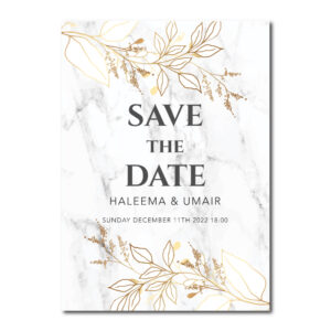 Marble with Gold Branches Digital Save the Date PDF 2