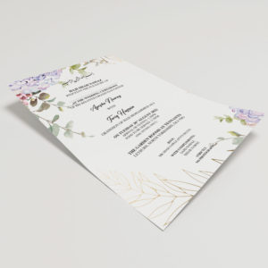 A5 Purple Hydrangea Wedding Invitation | 350 GSM Paper Shaadi Invitation & Envelope 4