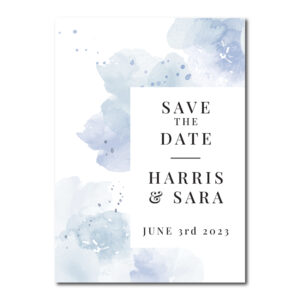 Ocean Blue Watercolour Flower Digital Save the Date PDF 2