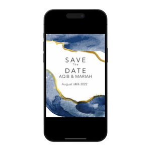 Indigo Watercolour Digital Save the Date PDF