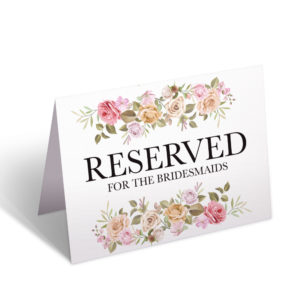 1 Reserved Bed of Roses Wedding Place Card for Bridesmaids