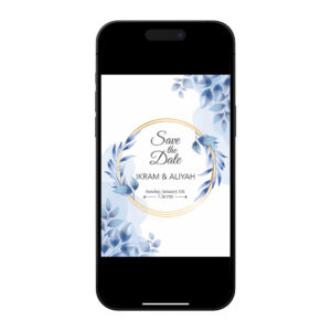 Blue Blossom Digital Save the Date PDF