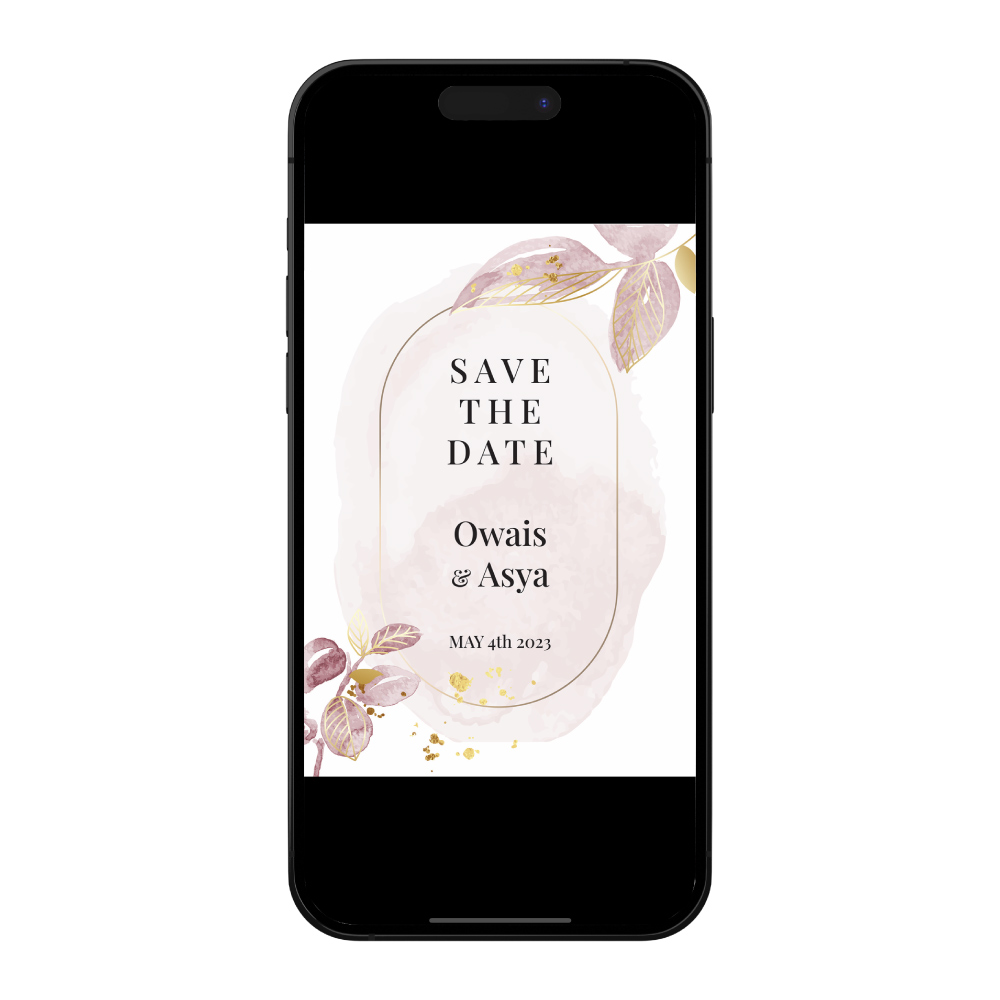 Botanical Watercolour Digital Arch Save the Date PDF 2