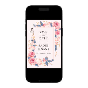 Vintage Peach Rose Digital Save the Date PDF