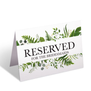 1 Reserved Forest Fern Wedding Place Card for Bridesmaids