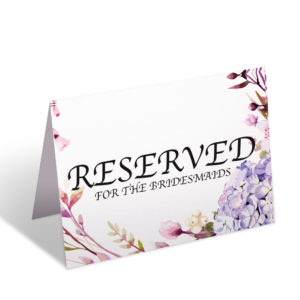 1 Reserved Purple Hydrangea Wedding Place Card for Bridesmaids