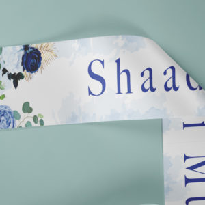 Blue Rose Bouquet Wedding Banner | PVC Banner