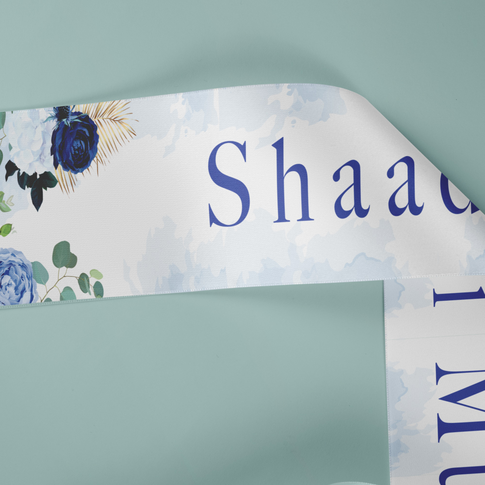 Blue Rose Bouquet Wedding Banner | PVC Banner