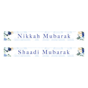 Blue Rose Bouquet Wedding Banner | PVC Banner 2