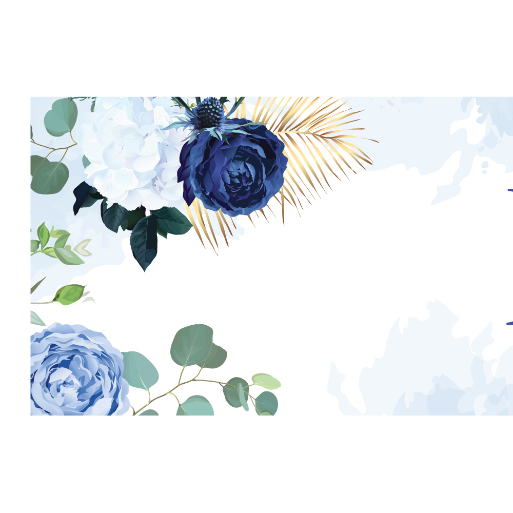 Blue Rose Bouquet Wedding Banner | PVC Banner 3