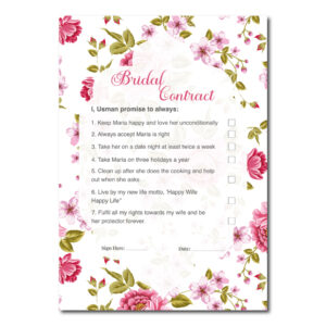 A2 Vintage Pink Wedding Contract