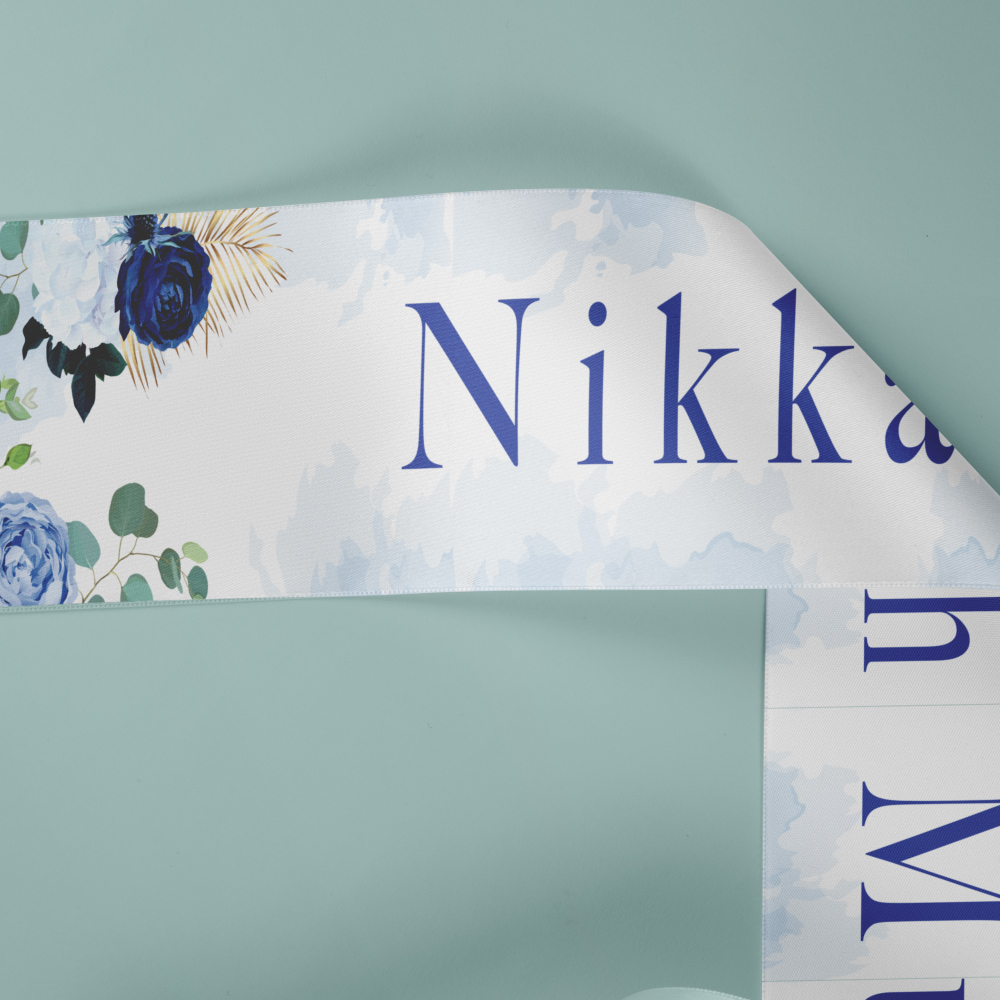 Blue Rose Bouquet Wedding Banner | PVC Banner 5