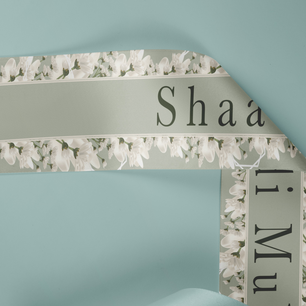 Pistachio and Cream Floral Wedding Banner | PVC Banner