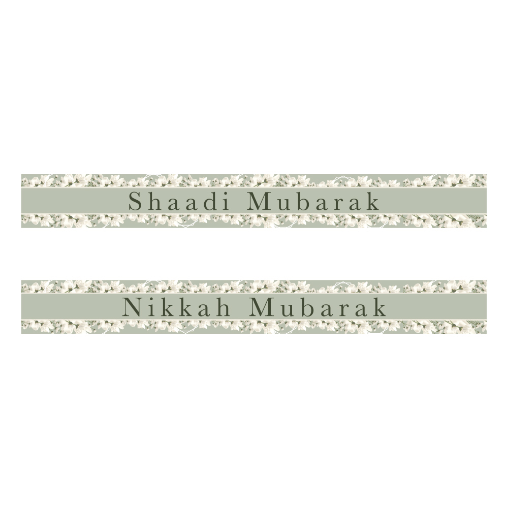 Pistachio and Cream Floral Wedding Banner | PVC Banner 2