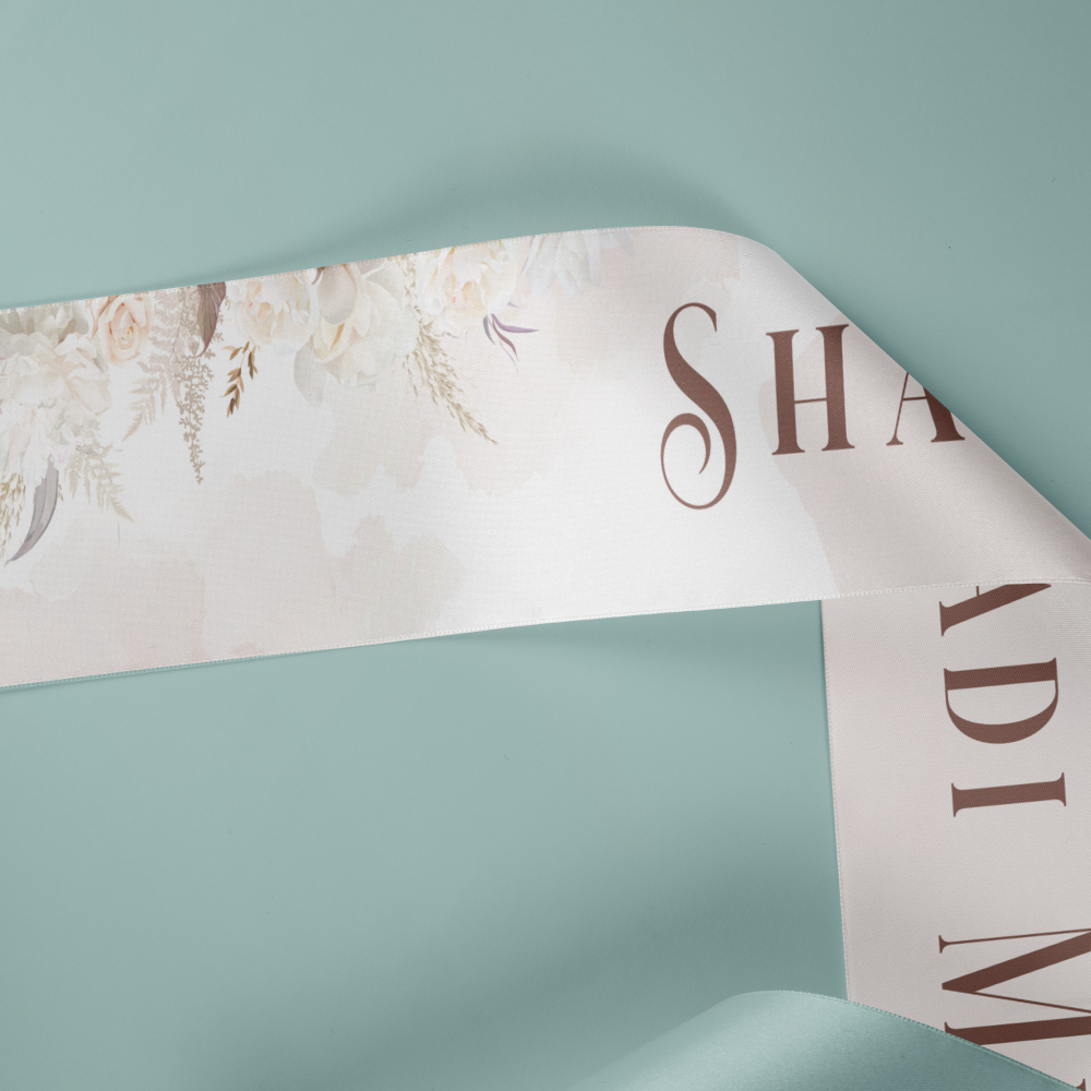 Blush and Beige Floral Wedding Banner | PVC Banner 3