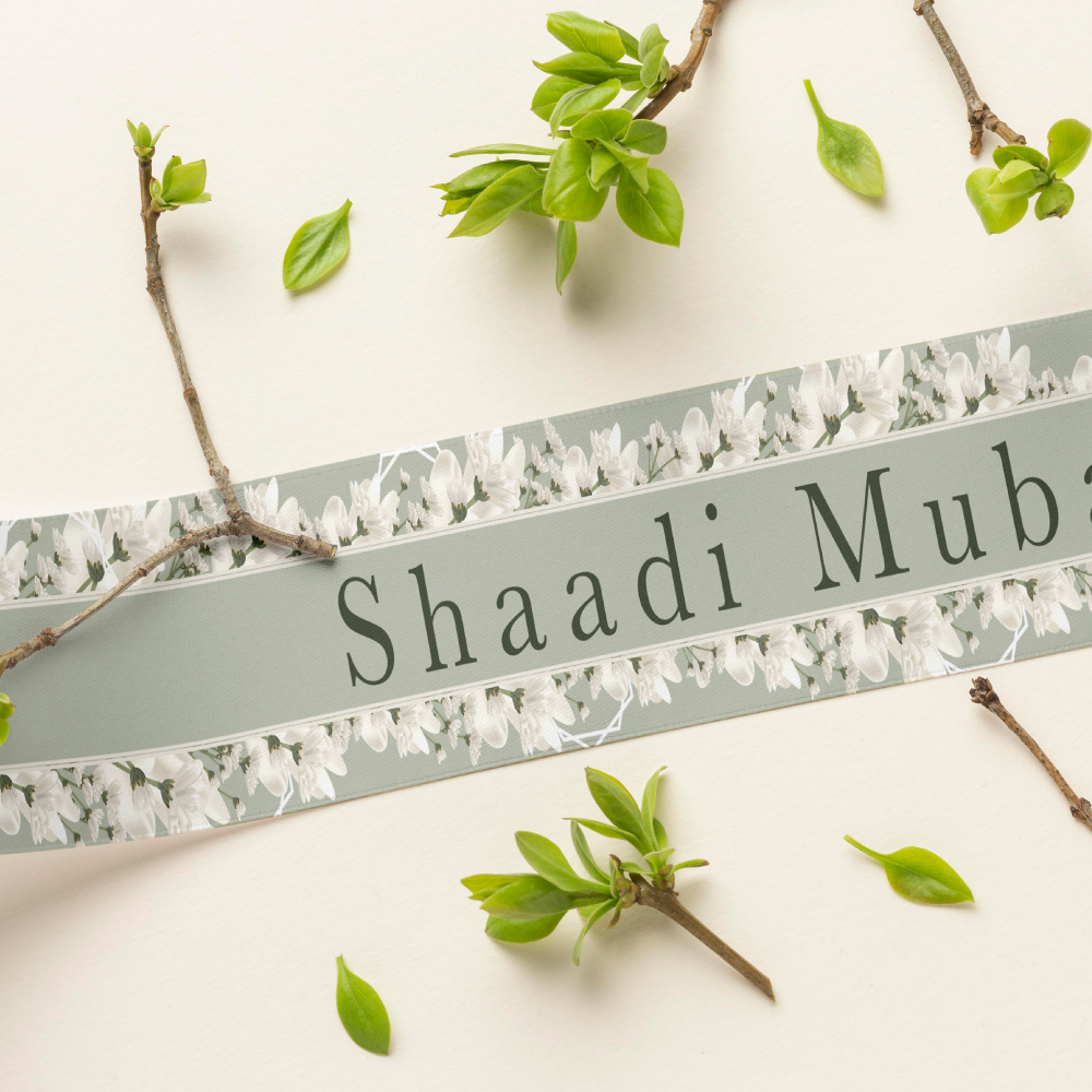 Pistachio and Cream Floral Wedding Banner | PVC Banner 3