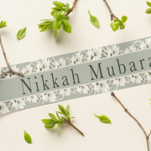 Pistachio and Cream Floral Wedding Banner | PVC Banner 4