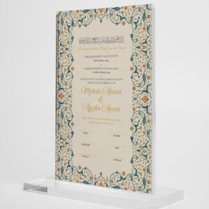 Teal and Orange Traditional Border Nikkahnama 6