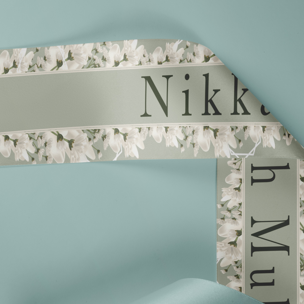 Pistachio and Cream Floral Wedding Banner | PVC Banner 6