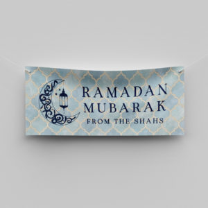 Moroccan Arabic Mosaic Personalised Ramadan/Eid Banner | With Two Eyelets 3