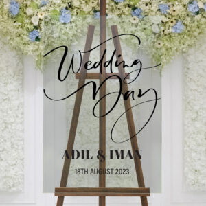 Wedding Day A2 Clear Acrylic Welcome Sign 2