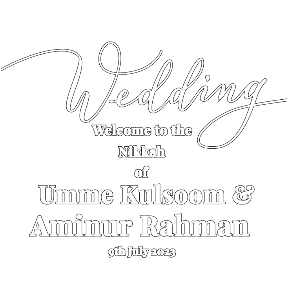 Vinyl Sticker Cursive Wedding For A2 Welcome Sign