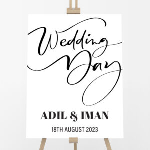 Wedding Day A2 Clear Acrylic Welcome Sign