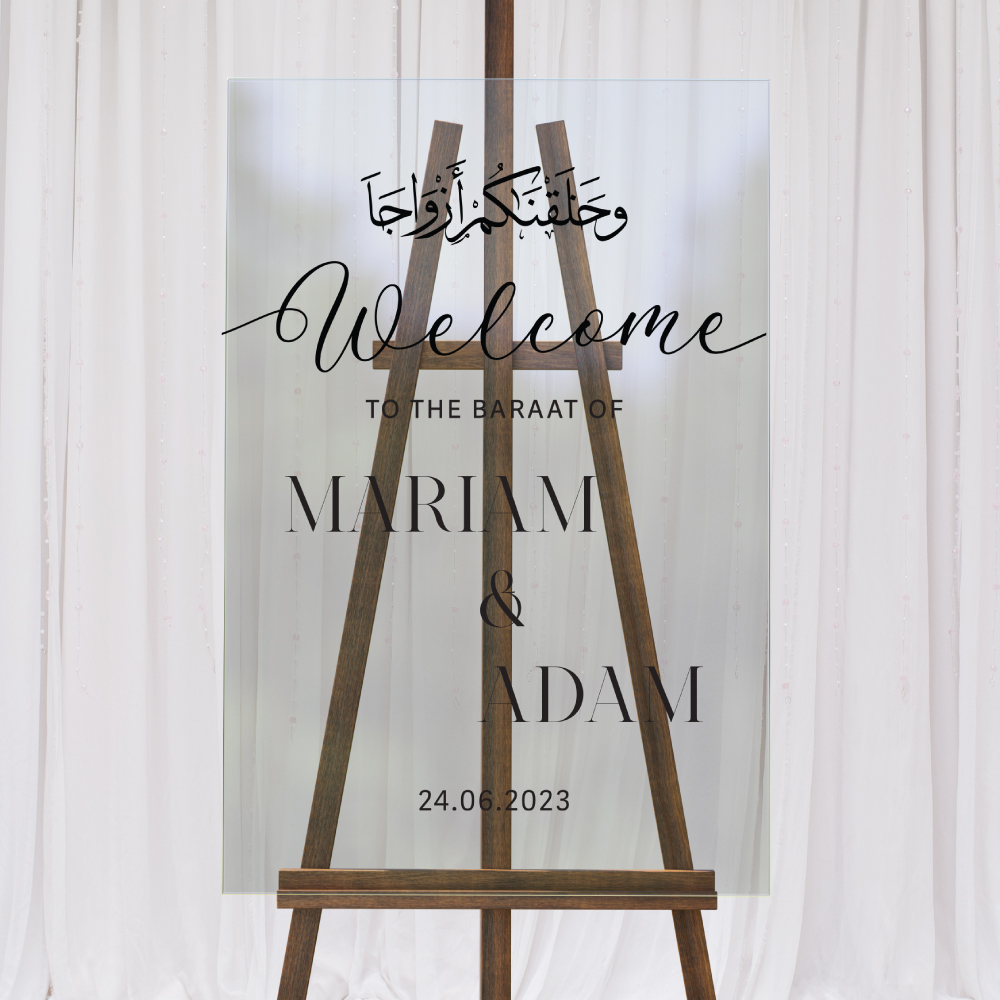 We created you in pairs A2 Clear Acrylic Welcome Sign