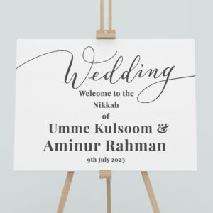 Cursive Wedding A2 Clear Acrylic Welcome Sign 2