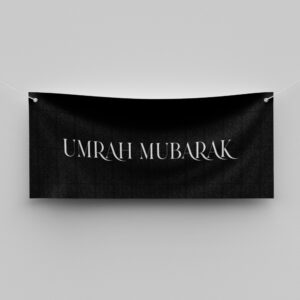 Kabah Curtain Personalised Hajj & Umrah Mubarak Banner | PVC Banner | With Two Eyelets 4