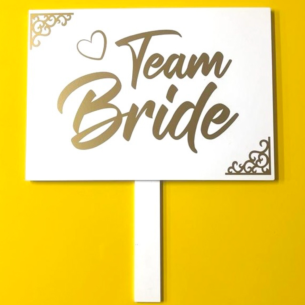 A4 Vinyl and Foamex Pay Up Handheld Entry Signs for Bridal Party