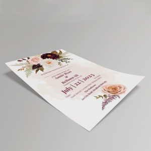 Artistic Rose Bouquet Wedding Invitation | 350 GSM Paper Shaadi Invitation & Envelope 4