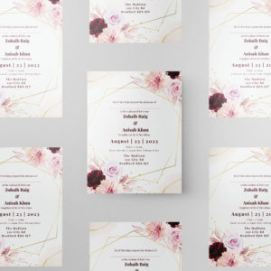 Floral Hexagonal Design Wedding Invitation | Shaadi Invitation 2