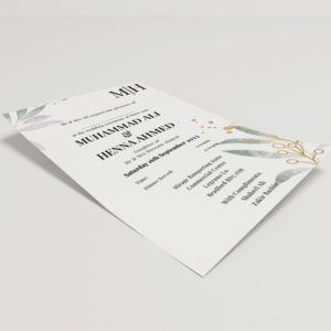 Luxury Botanical Leaves Wedding Invitation | 350 GSM Paper Shaadi Invitation & Envelope 4