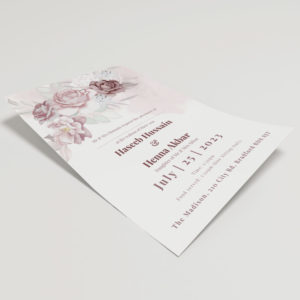 Lilac Roses Bouquet Wedding Invitation | 350 GSM Paper Shaadi Invitation & Envelope 4