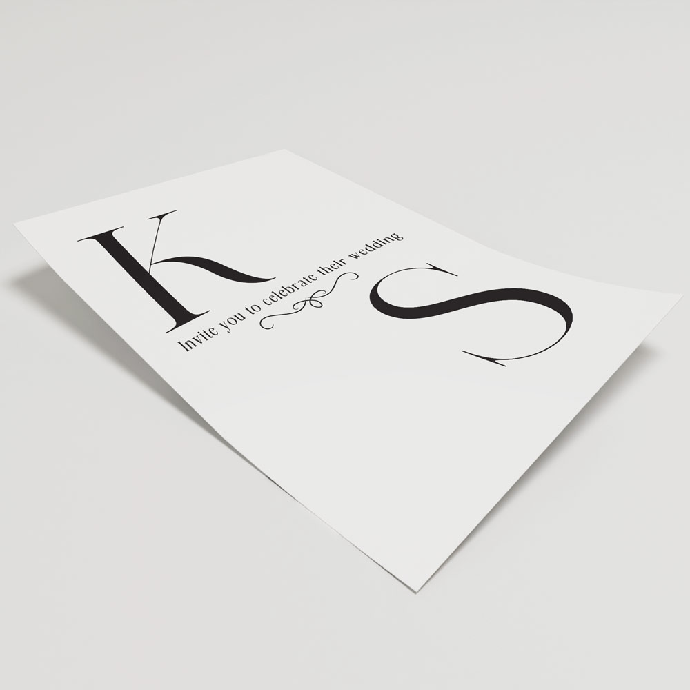 Monochromatic Initials Double Sided Wedding Invitation | 350 GSM Paper Shaadi Invitation & Envelope 4