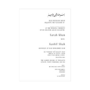 Monochromatic Initials Double Sided Wedding Invitation | 350 GSM Paper Shaadi Invitation & Envelope 6