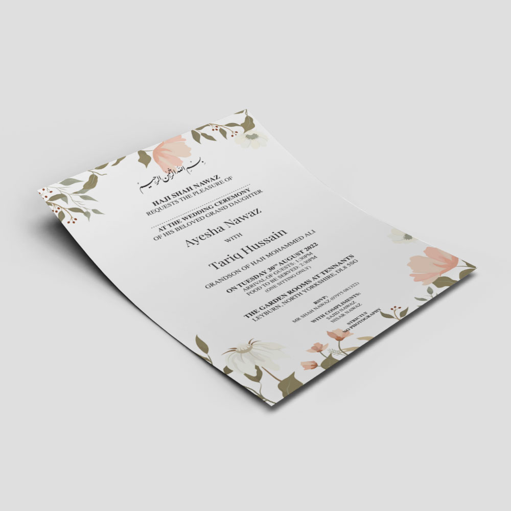 Olive Garden Wedding Invitation | 350 GSM Paper Shaadi Invitation & Envelope 4