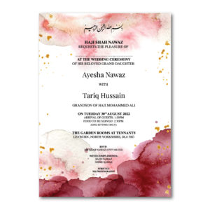 Pomegranate Splash Wedding Invitation | 350 GSM Paper Shaadi Invitation & Envelope