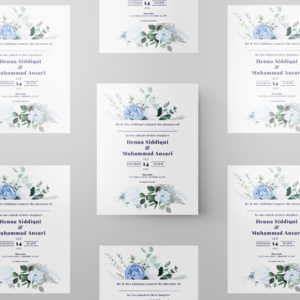 Periwinkle Blue Dream Wedding Invitation | 350 GSM Paper Shaadi Invitation & Envelope 2