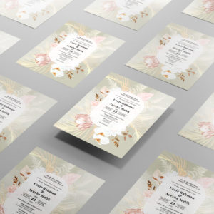 Ivory White Magnolia Wedding Invitation | 350 GSM Paper Shaadi Invitation & Envelope 3
