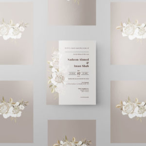 Ivory Rose Double Sided Wedding Invitation | 350 GSM Paper Shaadi Invitation & Envelope 2