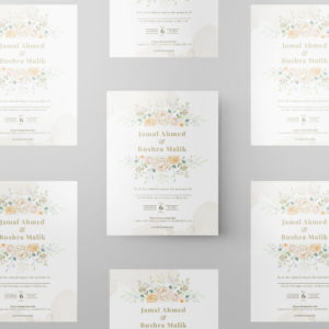 White and Yellow Roses Wedding Invitation | 350 GSM Paper Shaadi Invitation & Envelope 2