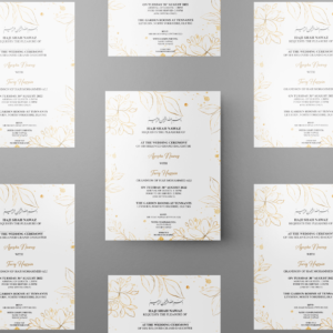 Golden Floral Border Wedding Invitation | 350 GSM Paper Shaadi Invitation & Envelope 2