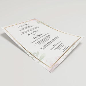 Pink Daisy Wedding Invitation | 350 GSM Paper Shaadi Invitation & Envelope 4