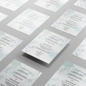 Watercolour Elegant Greenery Wedding Invitation | 350 GSM Paper Shaadi Invitation & Envelope 4