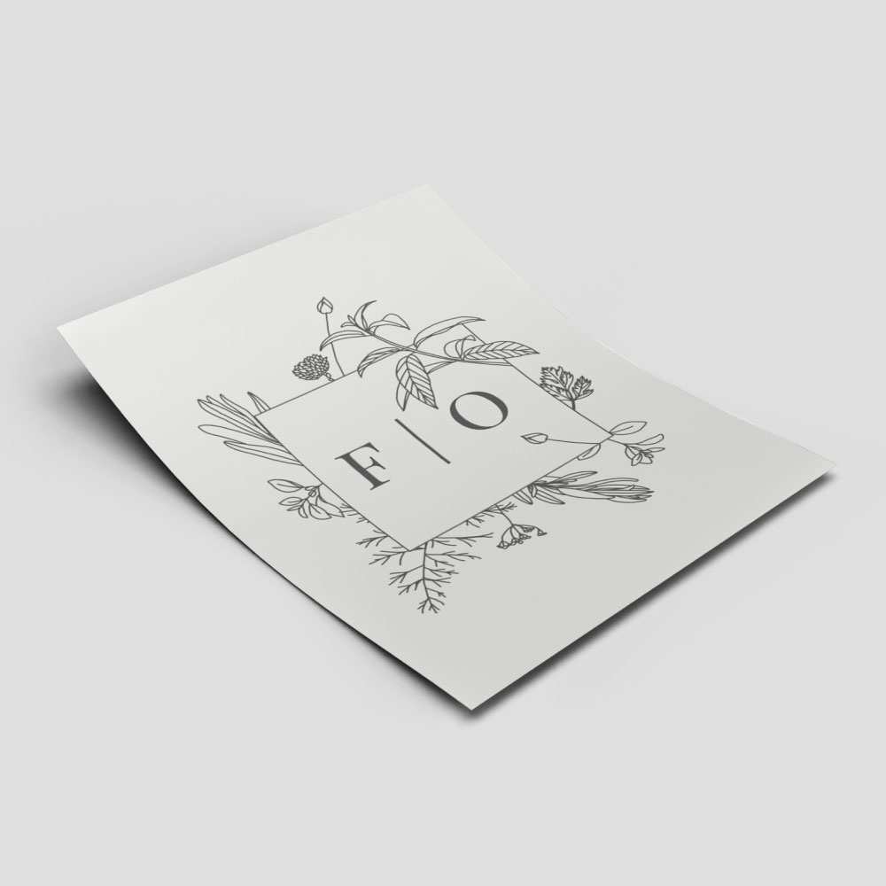 Floral Black Line Art Double Sided Wedding Invitation | 350 GSM Paper Shaadi Invitation & Envelope 4