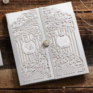 Laser Cut Grey Door Wedding Invitation with Envelope | Shaadi Invitation 3