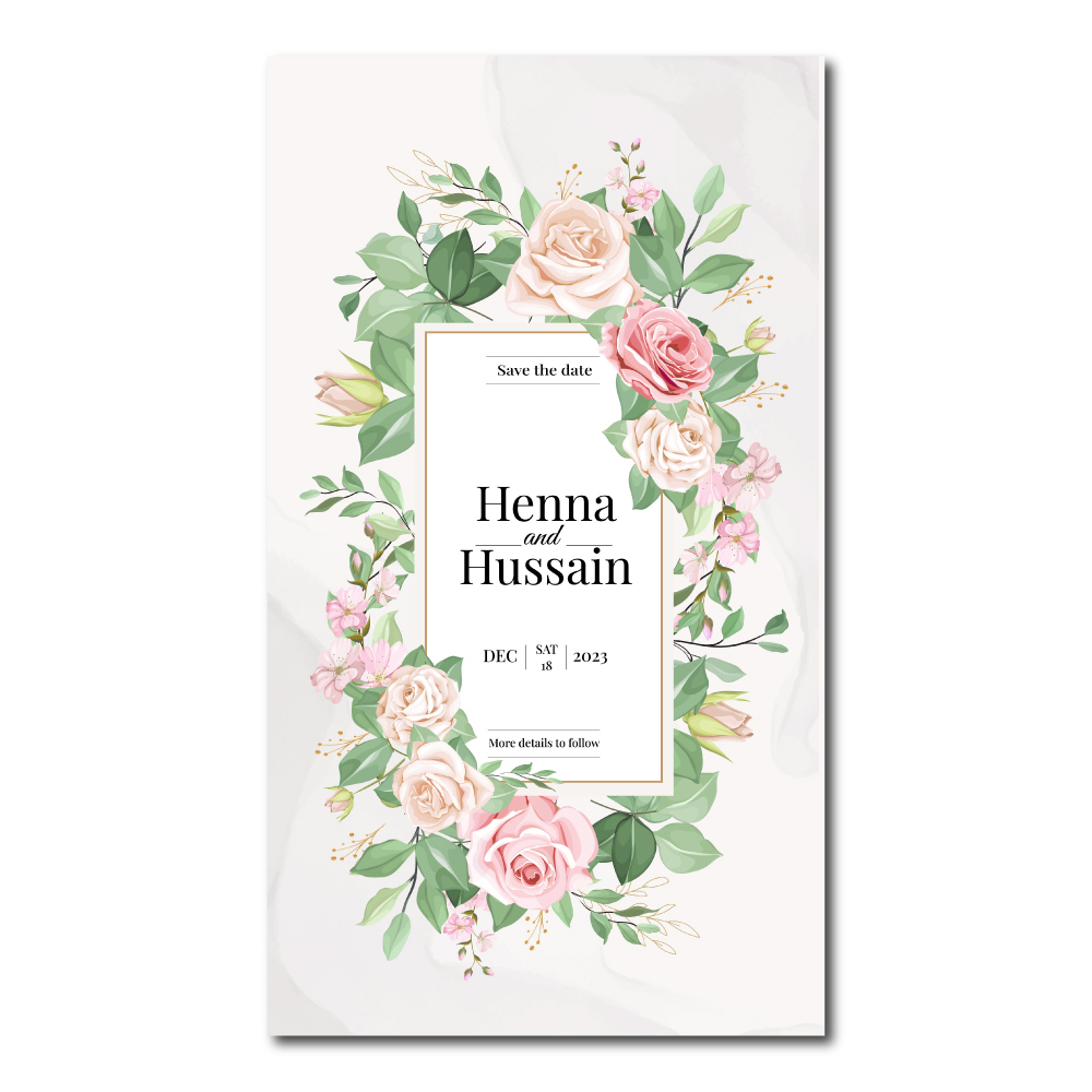 Digital Wedding Save the Date PDF | Elegant Floral Design 2