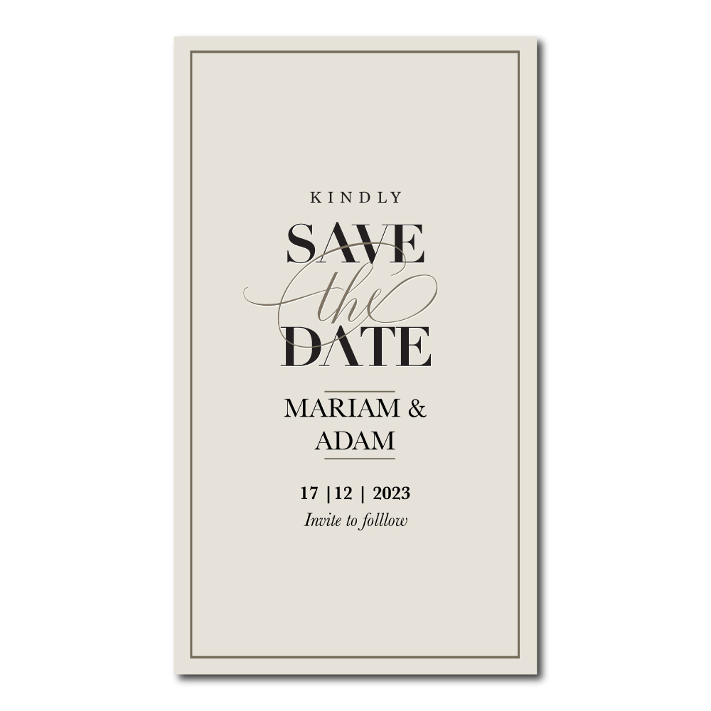 Digital Wedding Save the Date PDF | Nude Modern Design 2